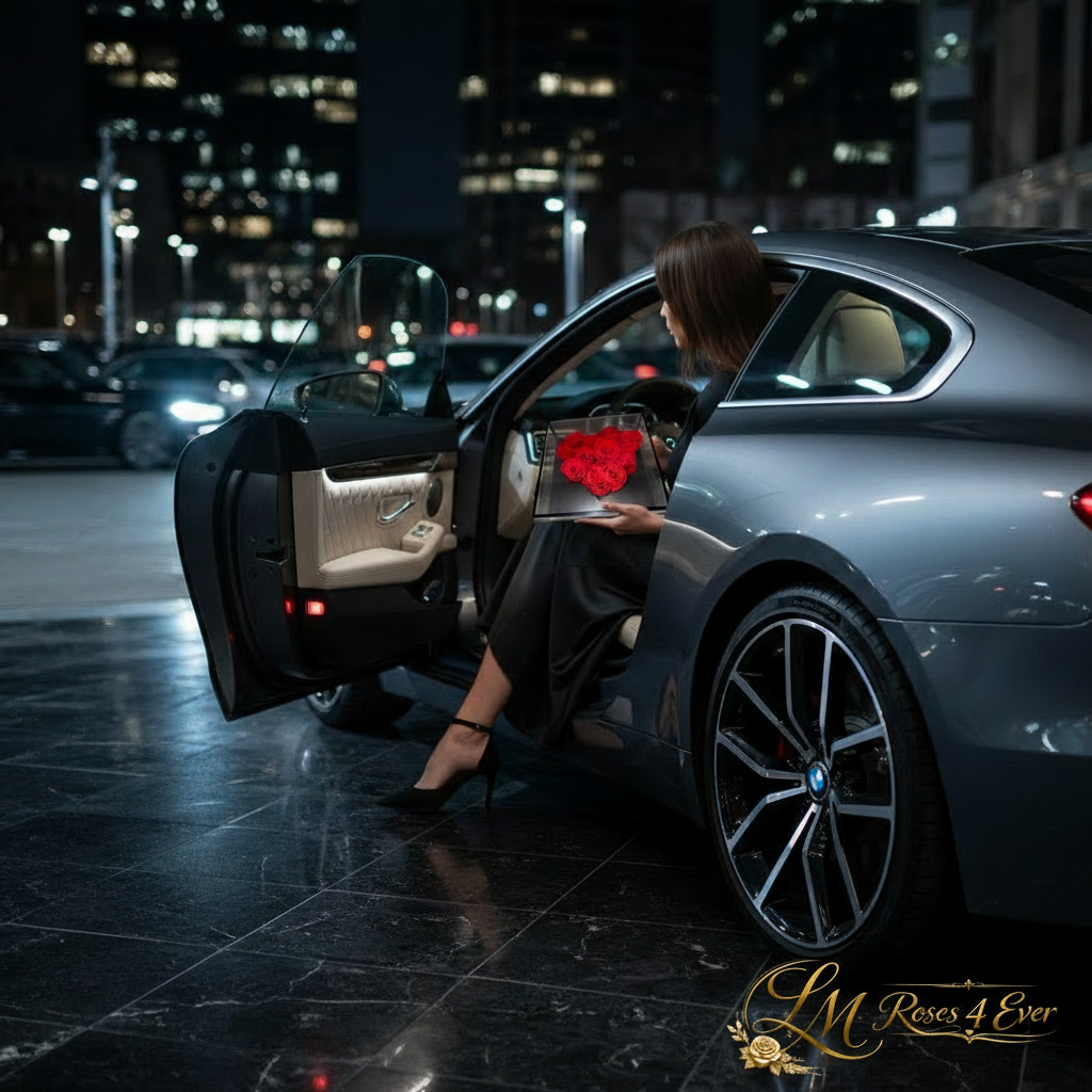 Acrylic Box with heat shape preserved roses