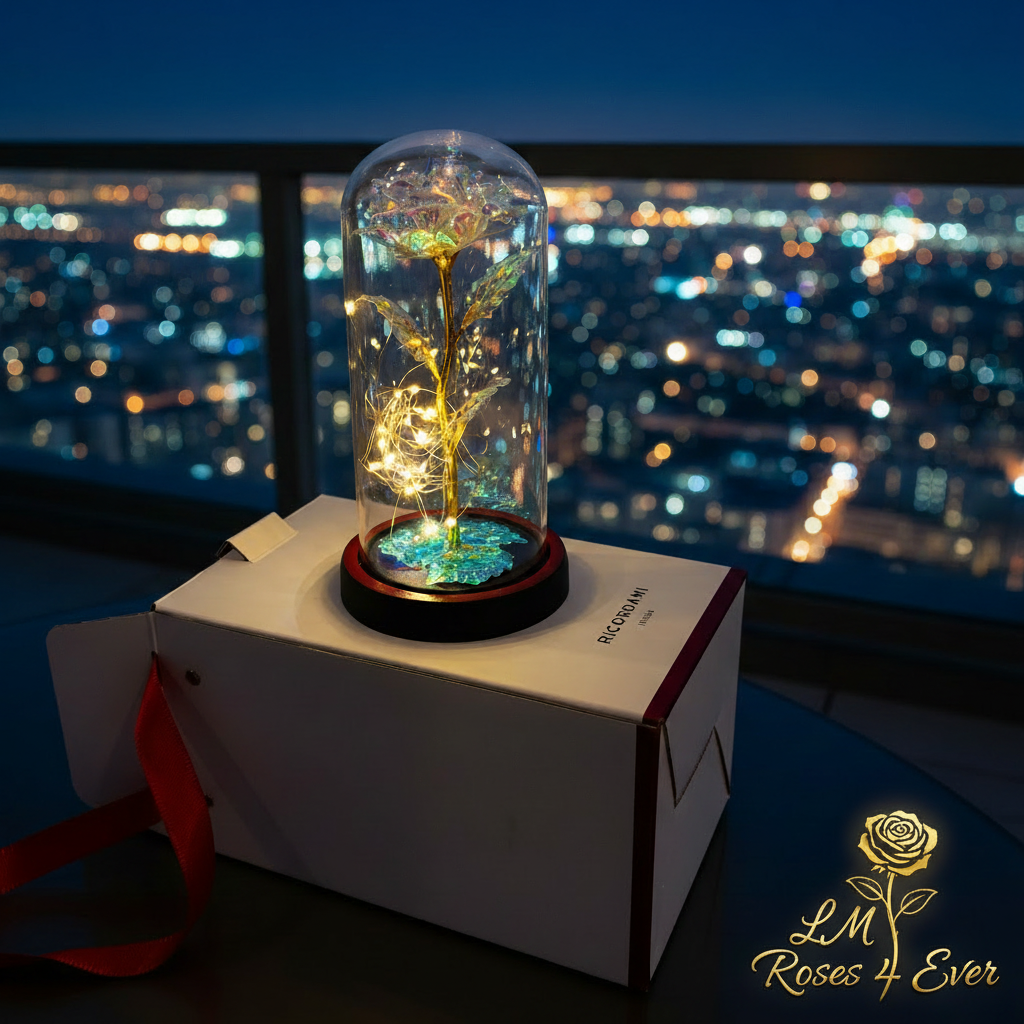 Glass Dome LED Rose