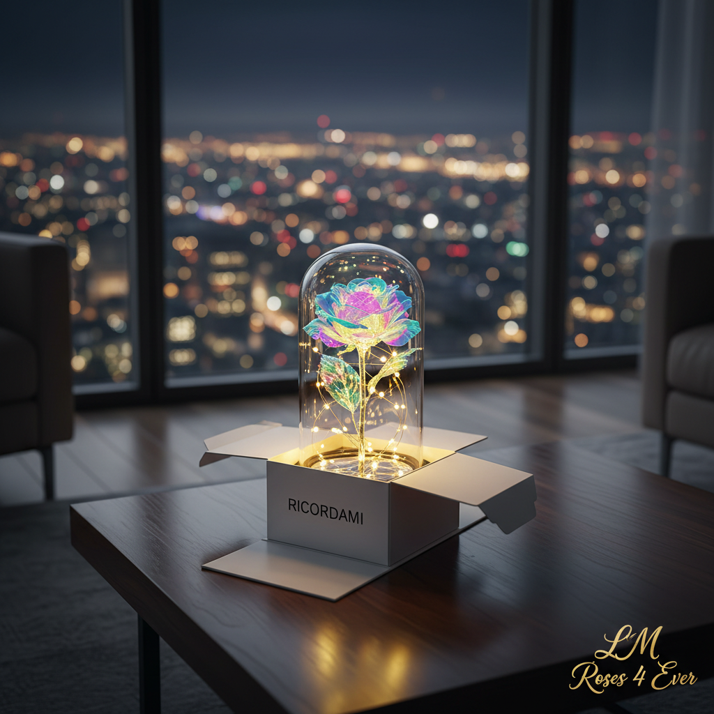 Glass Dome LED Rose