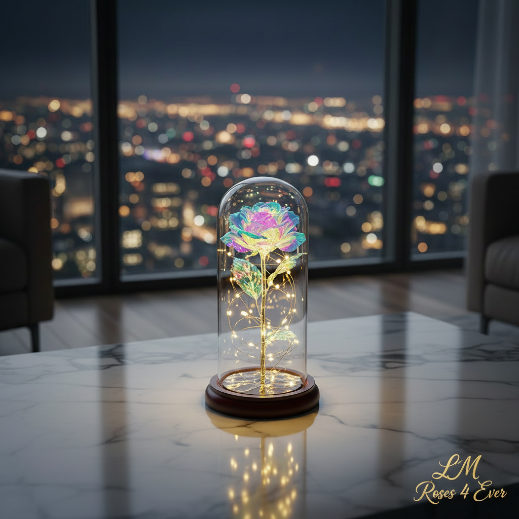 Glass Dome LED Rose