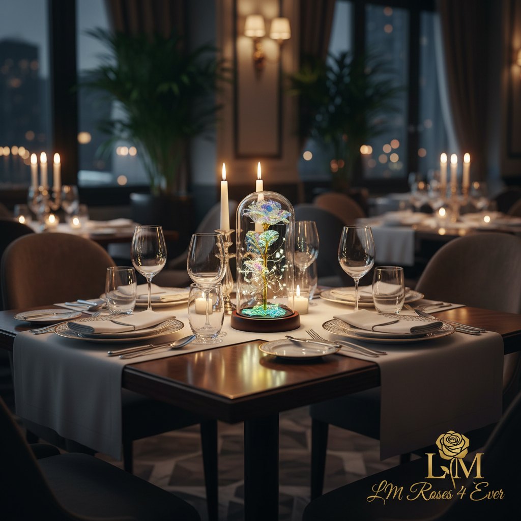 Glass Dome LED Rose